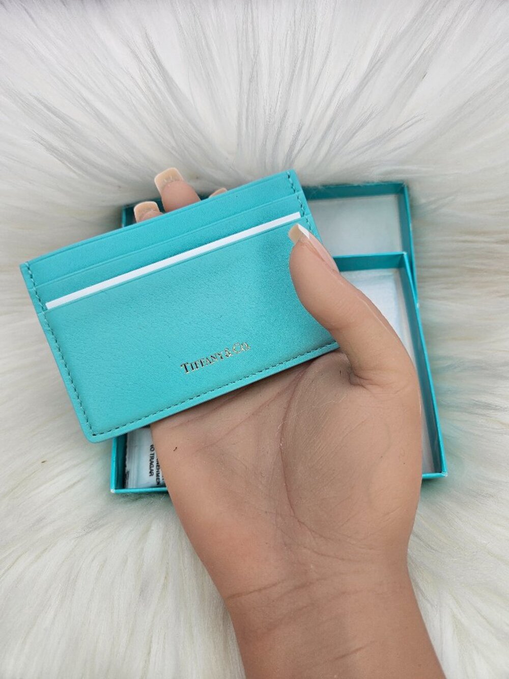 Tiffany & Co Bleu Leather Card Holder
